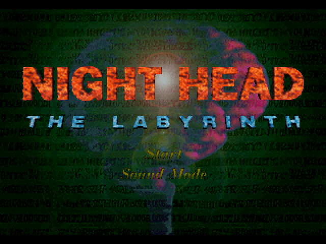 Night Head The Labyrinth title screen for Playstation